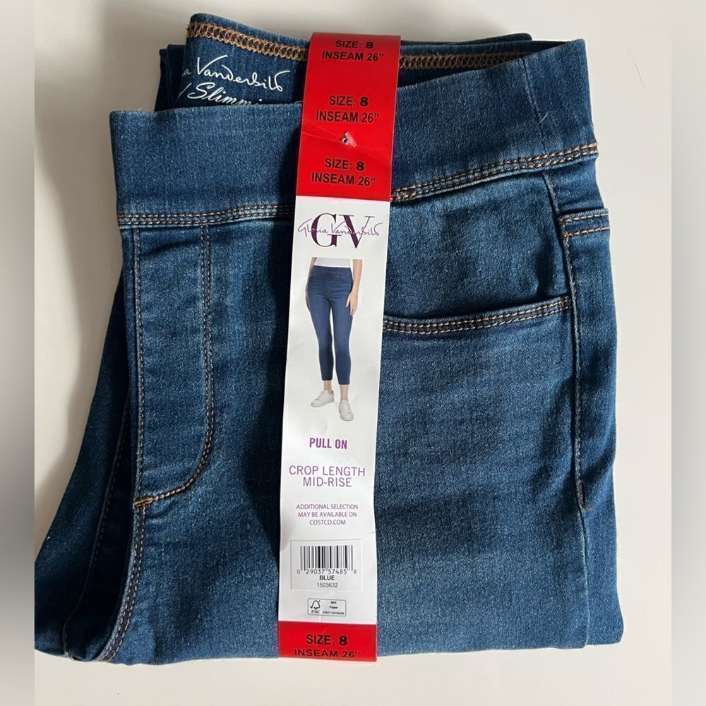 GLORIA VANDERBILT WOMEN’S MID-RISE PULL-ON PANTS CROP LENGTH SIZE: 8 - Picture 4 of 8